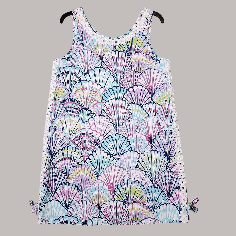 Lilly Pulitzer Stella Shift Dress OH Shello Multi Shell Print Sleeveless 6